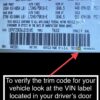 Trim Code for VIN Label